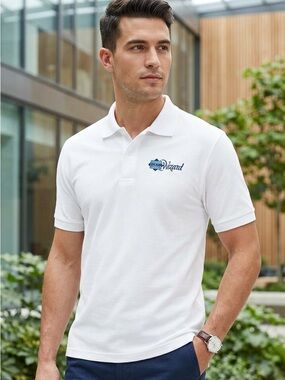 Port Authority White Polo Shirt Classic Design
